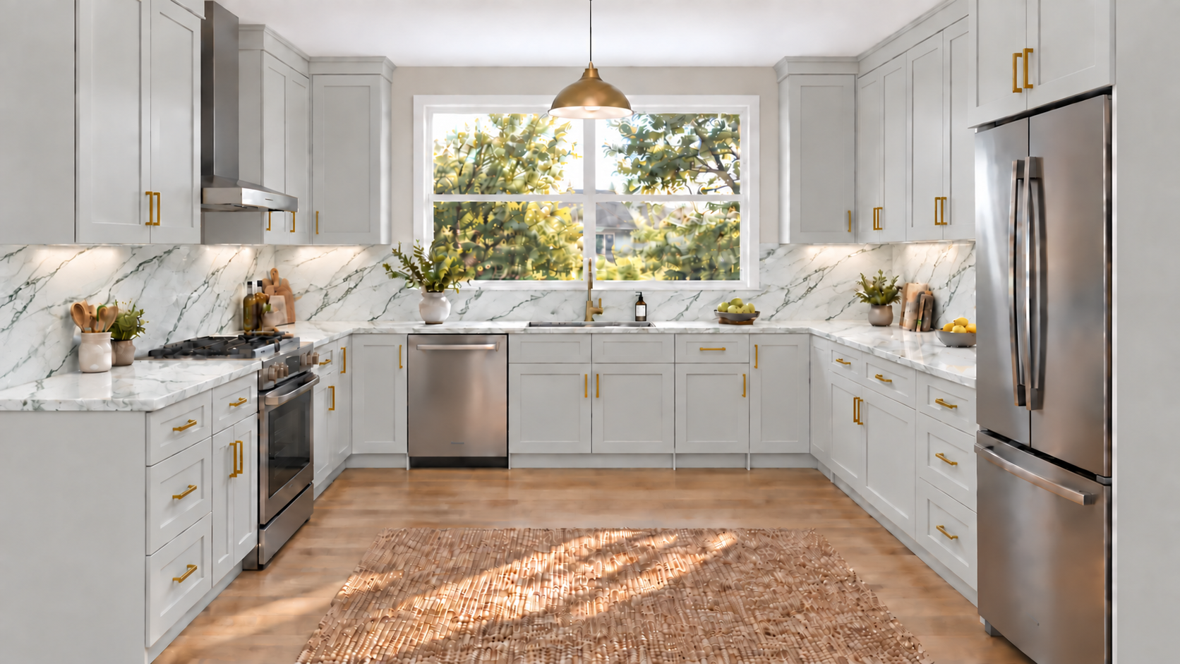 Dawn Gray Shaker — U-shaped kitchen — TD04.