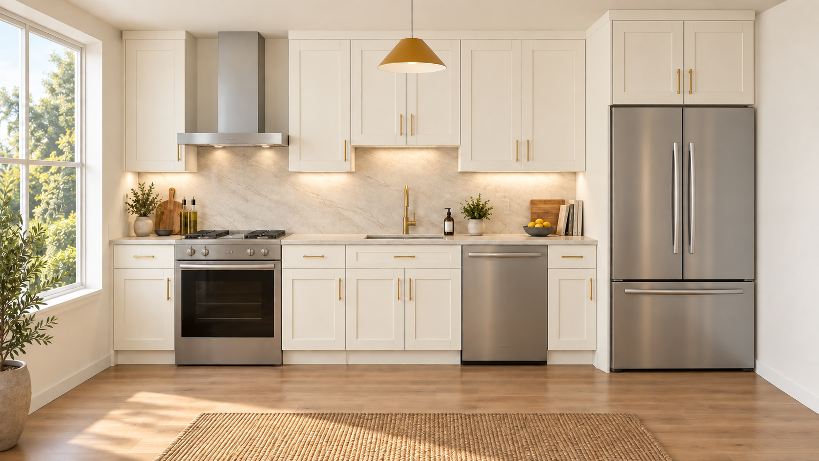 Vanilla Shaker — Single-wall kitchen.